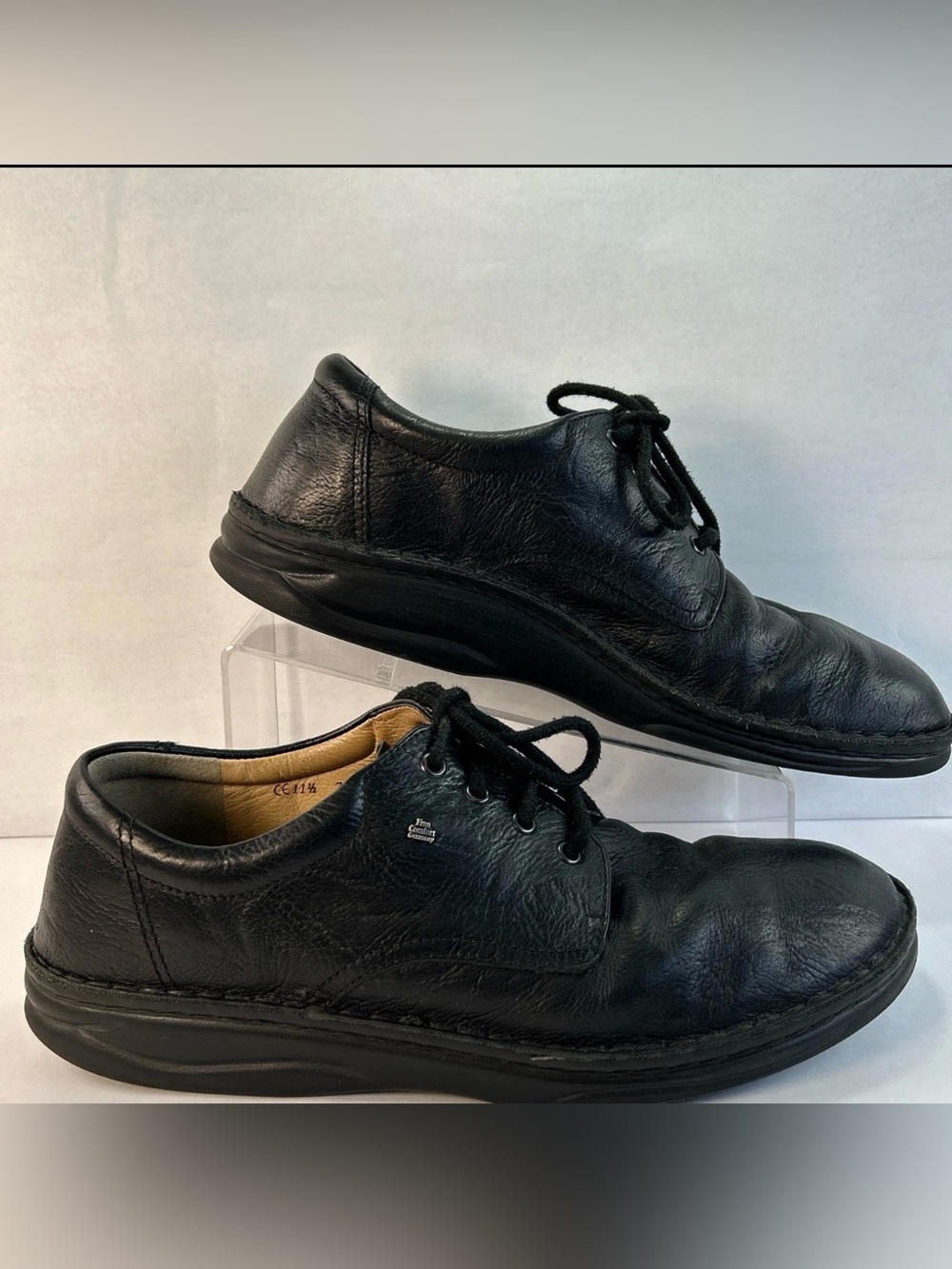 Finn Comfort Metz Oxford Comfort Shoes 11.5 Black Leather Casual Dress Business